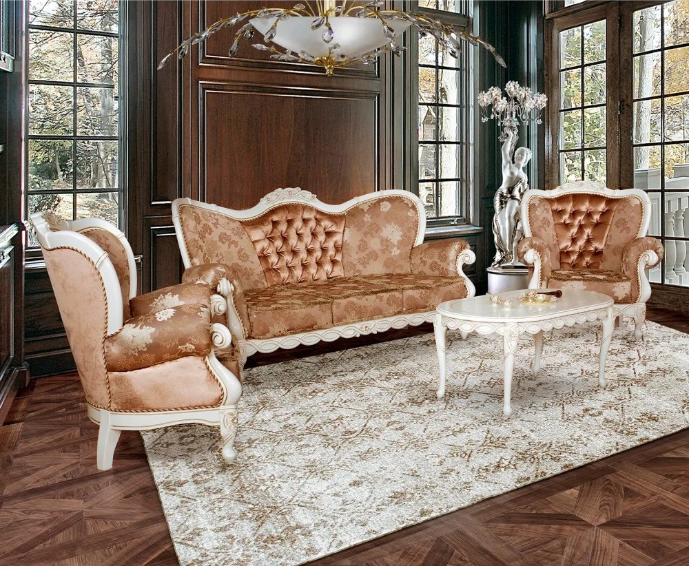 Luxusná rustikálna sedacia súprava FLORA